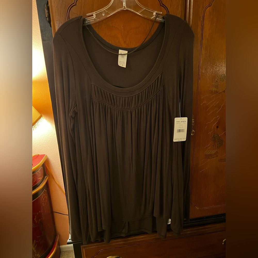 Free People olive swing top, NWT, size M